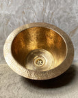 Hammered Round Brass Drop In Sink, Solid Undermount Brass Sink, Round Brass Sink, Unlacquered Hammered Brass Drop in Sink