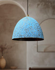 Handmade Oxidized Copper Pendant Light, Blue Patina Copper Dome Pendant Light, Farmhouse Kitchen Ceiling Lamp Fixture