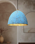 Handmade Oxidized Copper Pendant Light, Blue Patina Copper Dome Pendant Light, Farmhouse Kitchen Ceiling Lamp Fixture